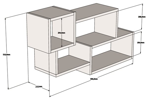 Kalune Design Nástenná polica Alfro orech/biela