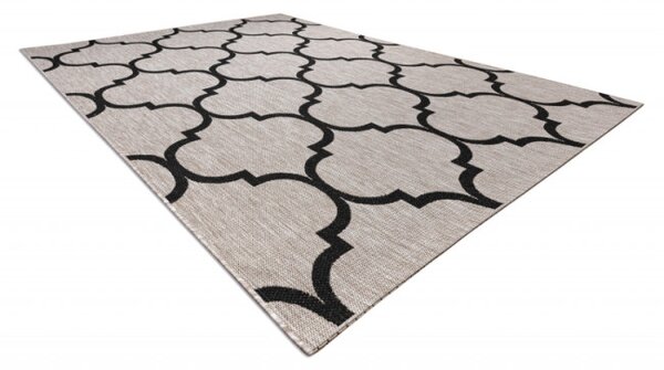Koberec SIZAL FLOORLUX 20608 strieborný / čierny