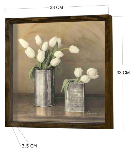 Wallity Nástenný obraz Tulip 34x34 cm béžová/biela