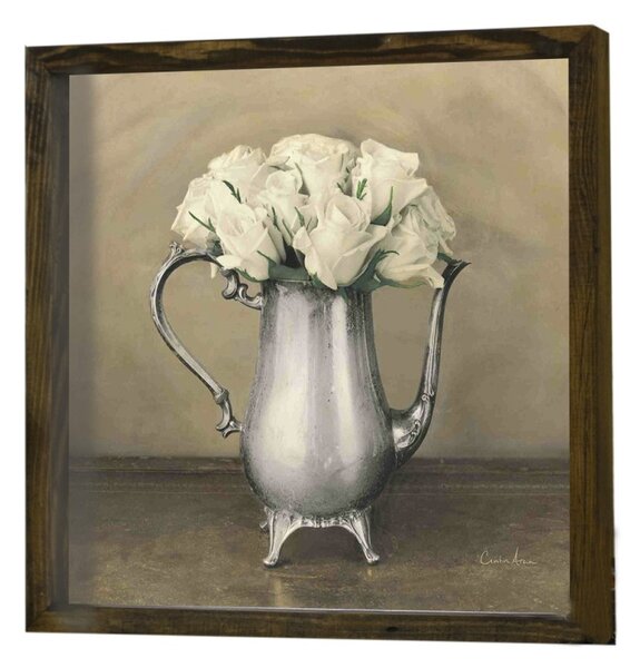 Wallity Nástenný obraz Rose 34x34 cm béžová/biela