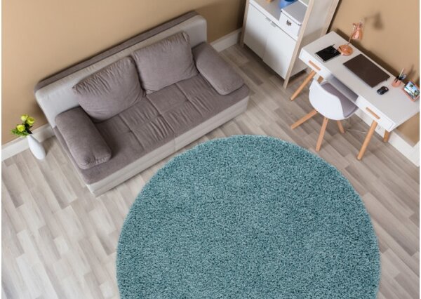Koberec SOFFI kruh shaggy nebeský