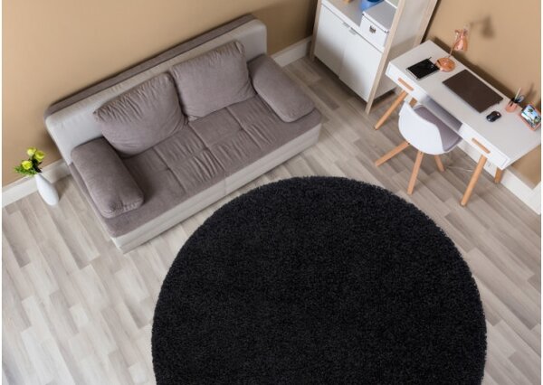 Koberec SOFFI kruh shaggy čierny
