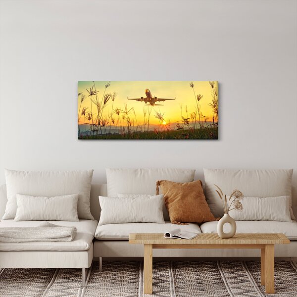 Obraz vzletu lietadla (120x50 cm)