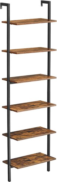 VASAGLE Regál na knihy 60x30x204,8cm čiernohnedý