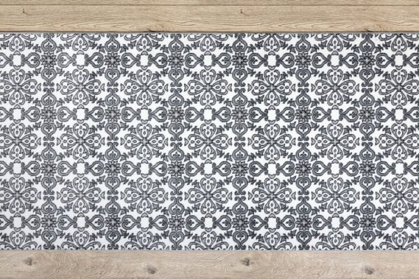 Behúň ARGENT kvety - W4949 biely / sivý