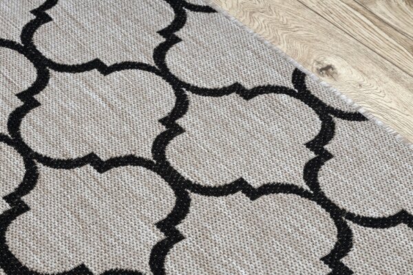 Behúň SIZAL FLOORLUX 20608, koniczyna marokánka, trellis strieborný / čierny