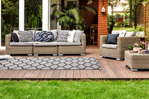 Behúň SIZAL FLOORLUX 20608, koniczyna marokánka, trellis strieborný / čierny