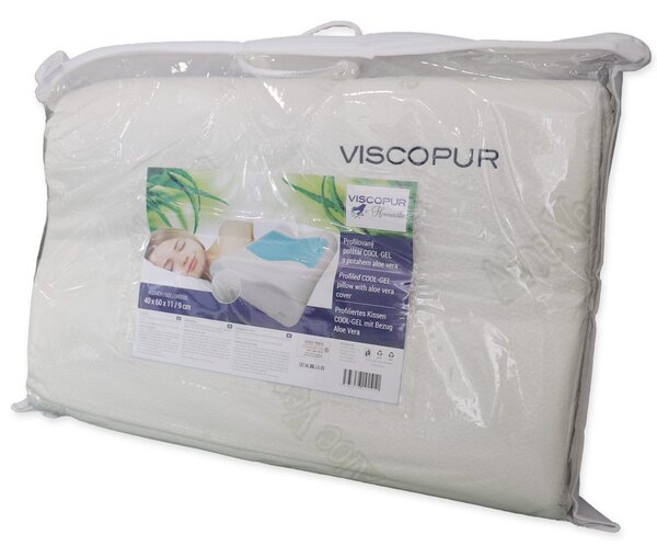 VISCOPUR Anatomický vankúš VISCOPUR® COOL GEL s gélovou vrstvou profilovaný - 30x50 cm