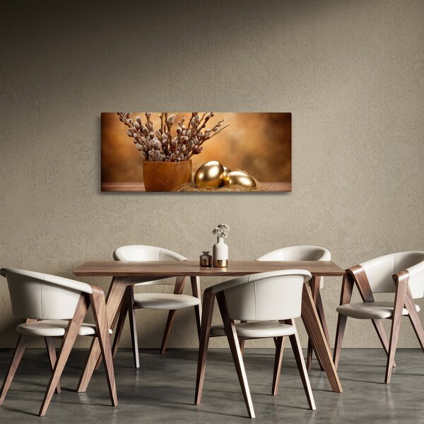 Obraz vajec a mačičiek (120x50 cm)