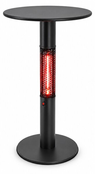 Vyhrievaný barový stôl s infražiaričom, výška 1130 mm, 1500 W, Ø 600 mm, čierny
