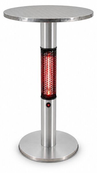 Vyhrievaný barový stôl s infražiaričom, výška 1130 mm, 1500 W, Ø 600 mm, nerezový