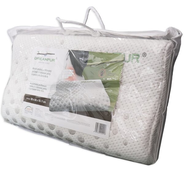 DREAMPUR Anatomický vankúš z latexovej peny DREAMPUR® grey dots profilovaný - 30x50 cm