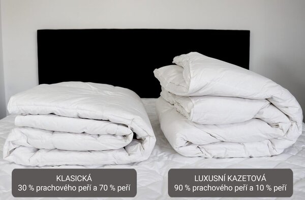 2G Lipov Luxusná kazetová prikrývka z peria Down & feather collection - 140x200 cm