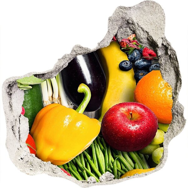 Fototapeta diera na stenu 3D Zelenina a ovocie nd-p-63317854