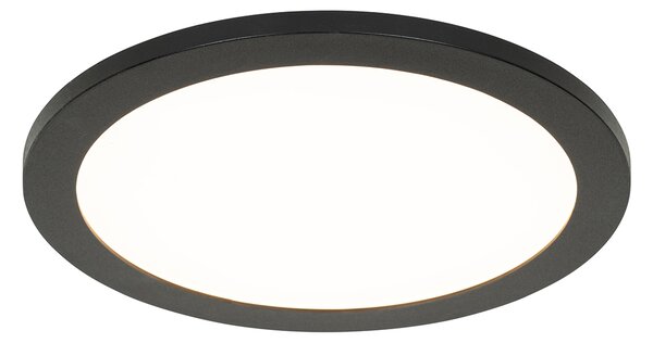 Moderné stropné svietidlo čierne 30 cm vrátane LED IP44 - Steve