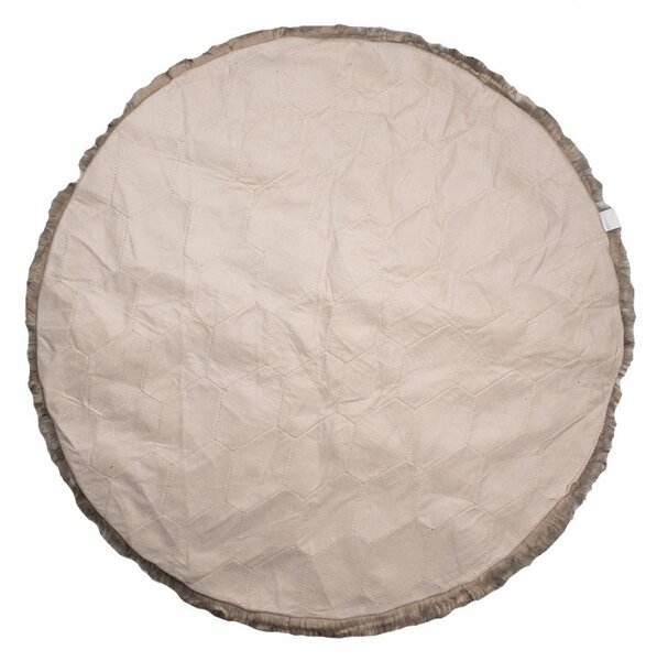 Hnedý melírovaný okrúhly koberec Ruggy - Ø 100*3 cm - Clayre & Eef