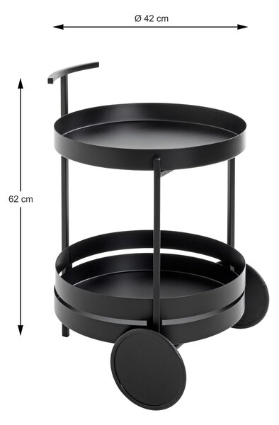 SERVÍROVACÍ VOZÍK, čierna, 42/42/62 cm - Barový nábytok, Online Only