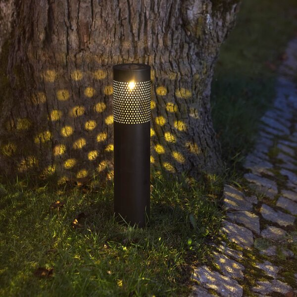 Záhradné osvetlenie na solárne napájanie Bollard Blace 39 cm