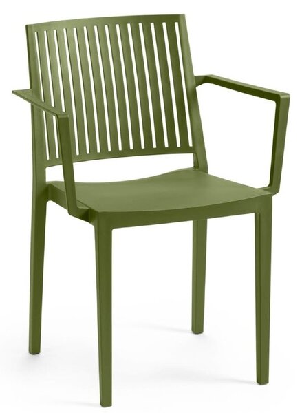 2x jednoduchá stolička Bars Armchair s područkami - olivová