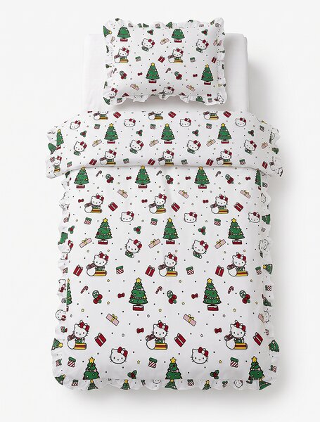 Sinsay - Vianočná posteľná súprava s volánmi Hello Kitty - biela