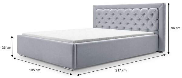 Čalúnená manželská posteľ 160x200 Valerie - sivá