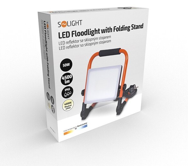 Pracovný LED reflektor so sklopným stojanom 50 W, 4500 lm, 4000 K, IP65 (WM-50W-FEQ) (WM-50W-FEQ)