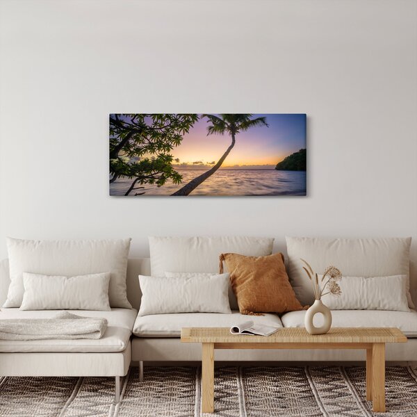 Obraz palmy na pláži (120x50 cm)
