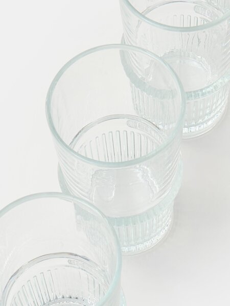 Sinsay - Sada pohárov s ryhovaním 4 pack - clear