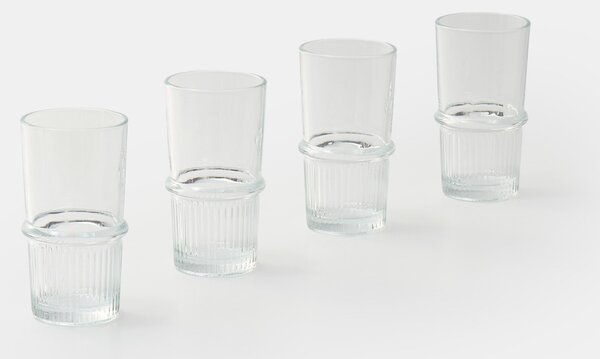 Sinsay - Sada pohárov s ryhovaním 4 pack - clear