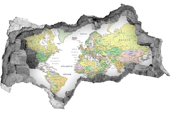 Samolepiaca diera na stenu Mapa sveta nd-b-82821483