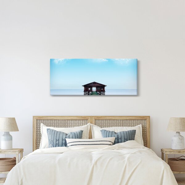 Obraz domu na mori (120x50 cm)