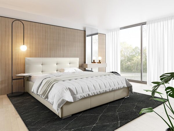 Mirjan24 Posteľ Landron, Rozmer postele: 140x200, Dostupné poťahy: ekokoža Soft 011 (čierna) 5902928367768
