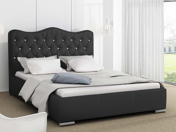 Mirjan24 Posteľ Ratoni, Rozmer postele: 140x200, Dostupné poťahy: ekokoža Soft 011 (čierna) 5902928393774