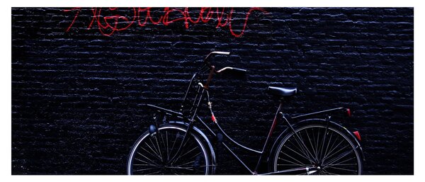 Obraz bicykla v Amsterdame (120x50 cm)