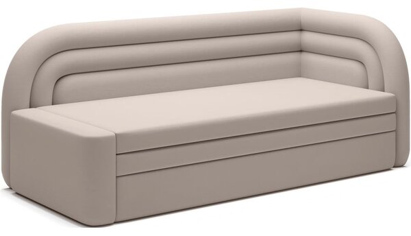 Béžová zamatová rozkladacia/s úložným priestorom pohovka pravý roh 223 cm Fabillo – ELTAP