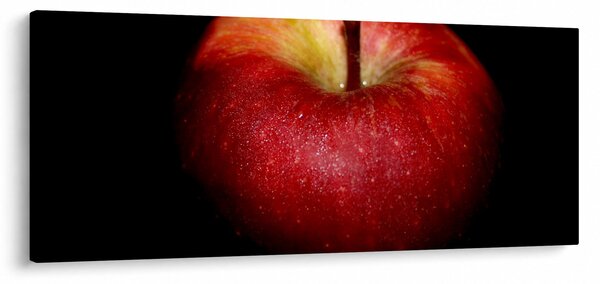 Obraz jablká na čiernom pozadí (120x50 cm)