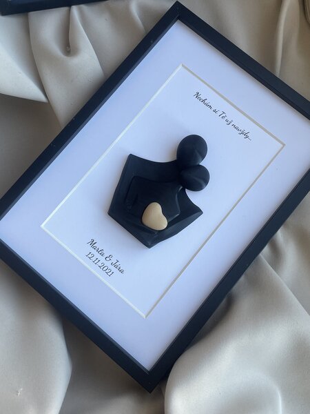 Personalizovaný 3D obraz so srdiečkom | Darček na svadbu, výročie, Valentína | 21×30 cm