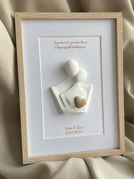 Personalizovaný 3D obraz so srdiečkom | Darček na svadbu, výročie, Valentína | 21×30 cm