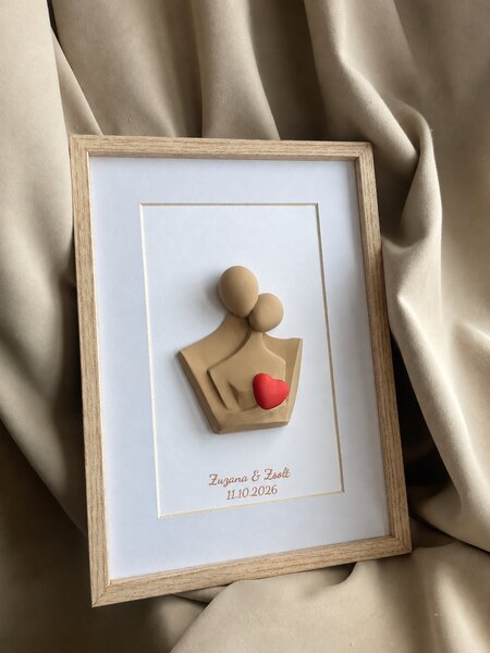 Personalizovaný 3D obraz so srdiečkom | Darček na svadbu, výročie, Valentína | 21×30 cm