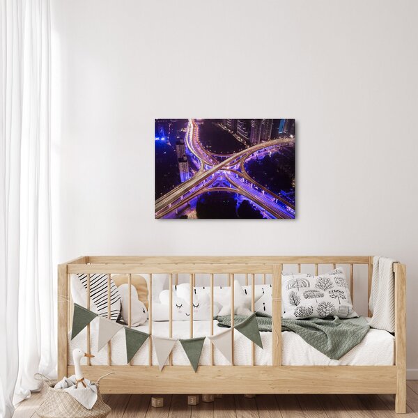 Obraz veľké križovatky v noci (70x50 cm)