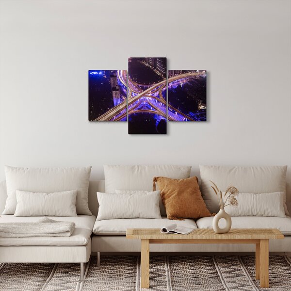 Obraz veľké križovatky v noci (90x60 cm)