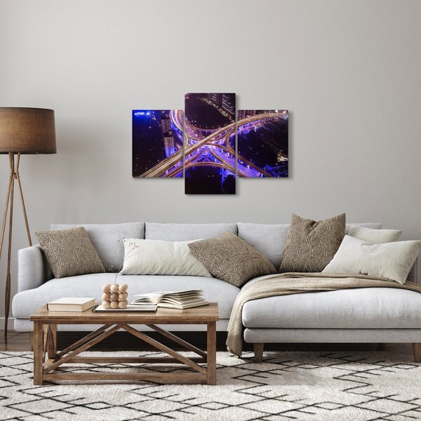 Obraz veľké križovatky v noci (90x60 cm)