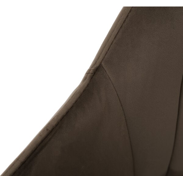 KONDELA Otočné kreslo, velvet látka, sivohnedá taupe/buk, DALIO