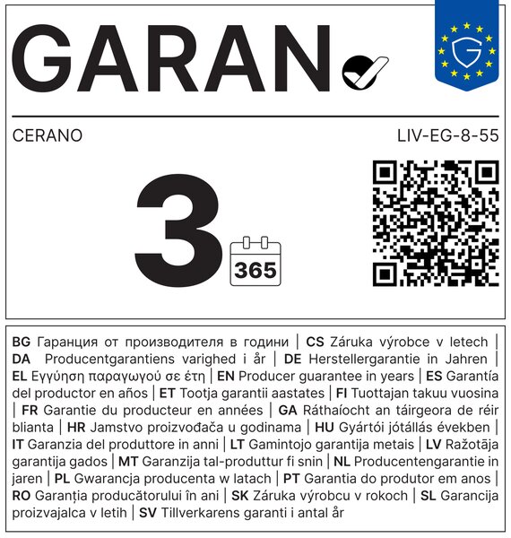 CERANO - Elektrický sušiak uterákov Luca, s displejom - 128 W - čierna matná - 860x550 mm