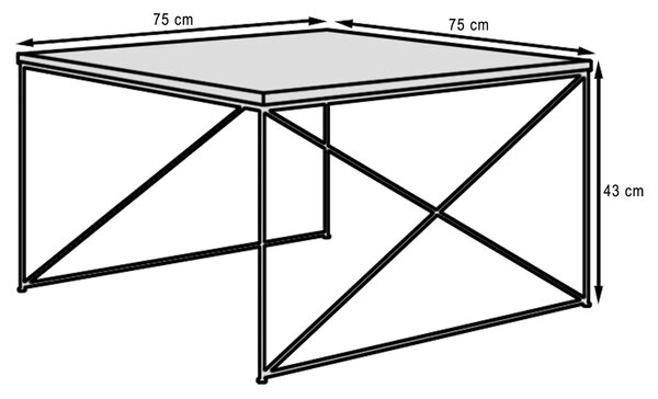 Konferenčný stolík Nelia - čierna / biela matná