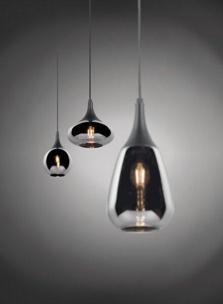 Trio 317000332 závesné svietidlo Lumina 3x40W | E14 - nastaviteľná výška, čierna, chróm