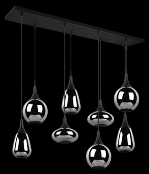 Trio 317000832 závesný luster Lumina 8x40W | E14- nastaviteľná výška, čierna, chróm