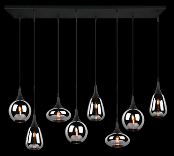 Trio 317000832 závesný luster Lumina 8x40W | E14- nastaviteľná výška, čierna, chróm