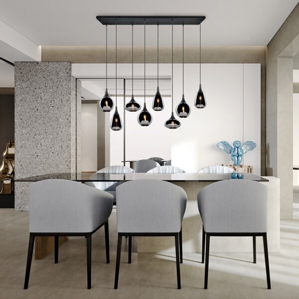 Trio 317000832 závesný luster Lumina 8x40W | E14- nastaviteľná výška, čierna, chróm