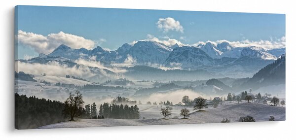 Obraz zasnežených hôr (120x50 cm)